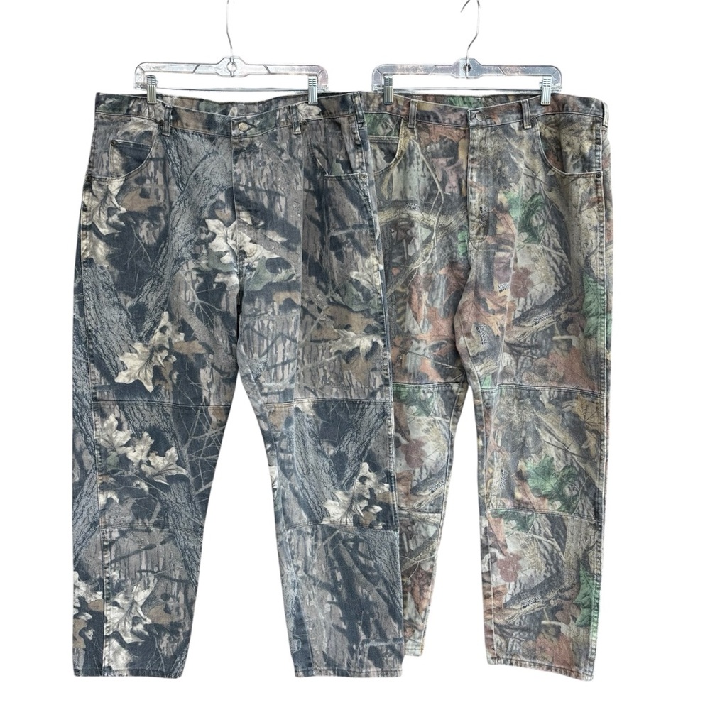 Camo Wrangler Pants Lot 2 Pair Double Knee Size 40 x 32 Realtree Advatage Timber